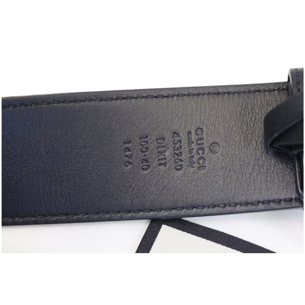 GUCCI Pearl Double G Black Leather Belt Size 100.40 Black