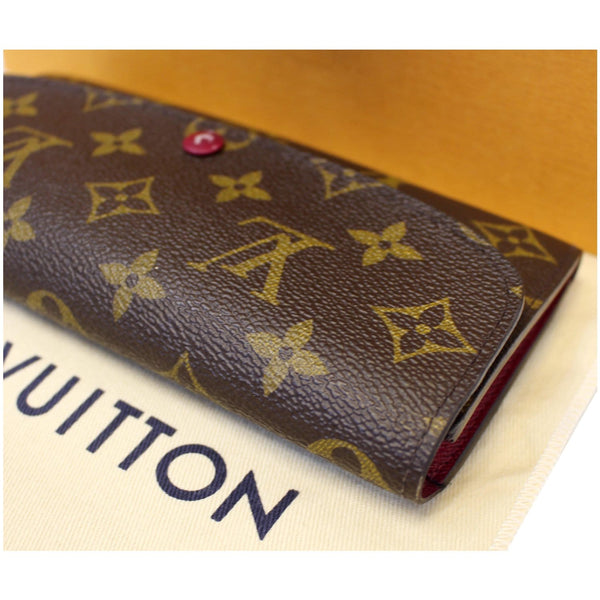 LOUIS VUITTON Emilie Monogram Canvas Wallet Brown
