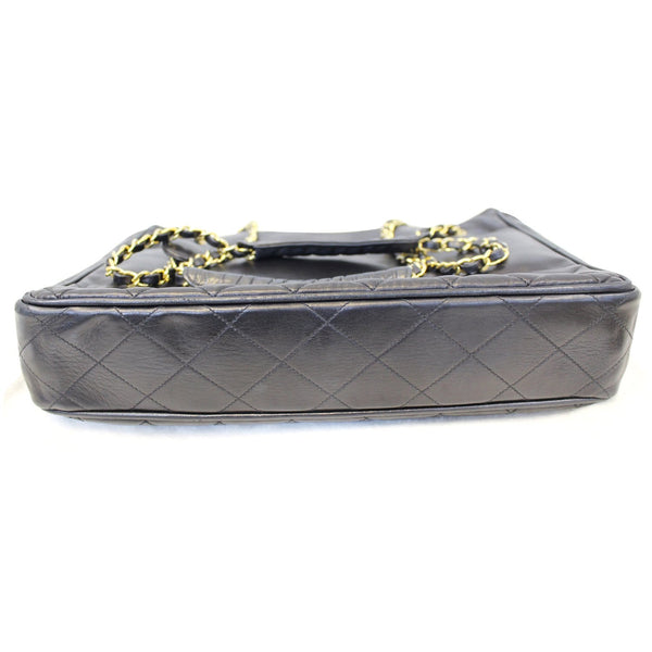 CHANEL Black Lambskin Tote Shoulder Bag Vintage-US