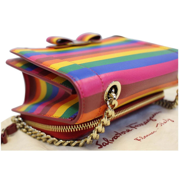 SALVATORE FERRAGAMO Vara Rainbow Leather Crossbody Bag-US