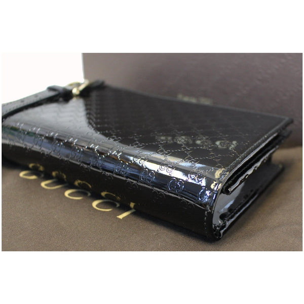 GUCCI Micro GG Patent Leather Clutch Crossbody Bag 354086