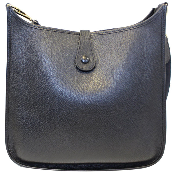 HERMES Evelyne GM Taurillon Clemence Shoulder Bag Black