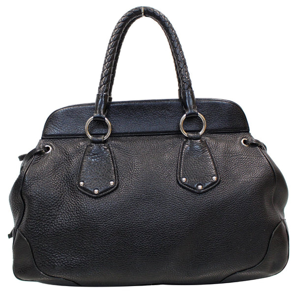 PRADA Vitello Daino Satchel Bag Black