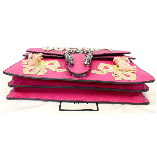 Gucci Dionysus Small Guccify Grained Leather Bag Pink - upfront side