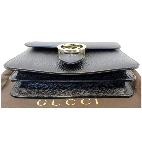Gucci Crossbody Bag Interlocking GG Leather Black - full view