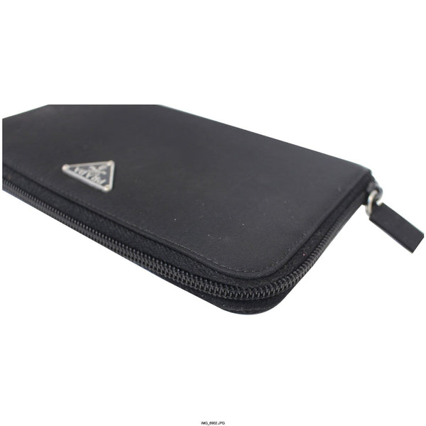PRADA Black Nylon Zip Around Wallet