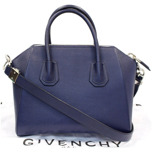 GIVENCHY Antigona Small Goatskin Leather Shoulder Bag Blue
