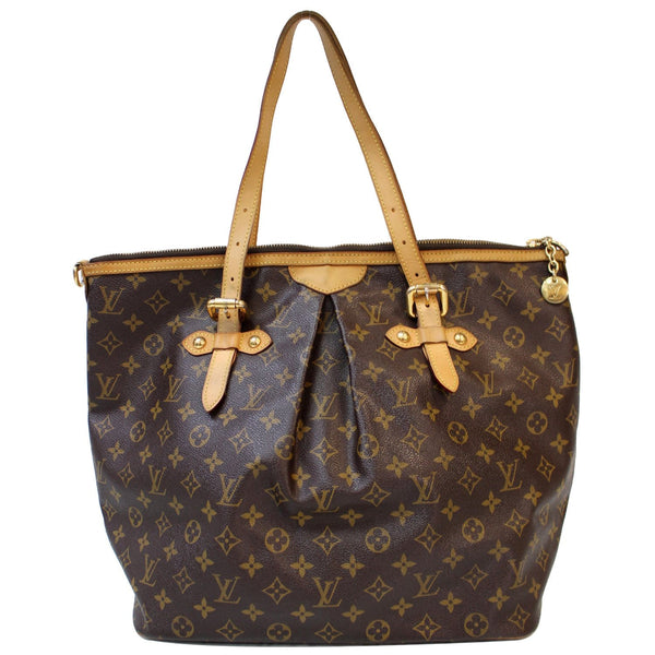 close look Lv Palermo GM Monogram Canvas Shoulder Bag