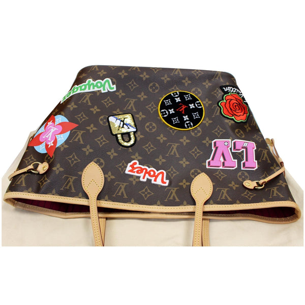 top view Lv Stories Neverfull MM Monogram Canvas Bag