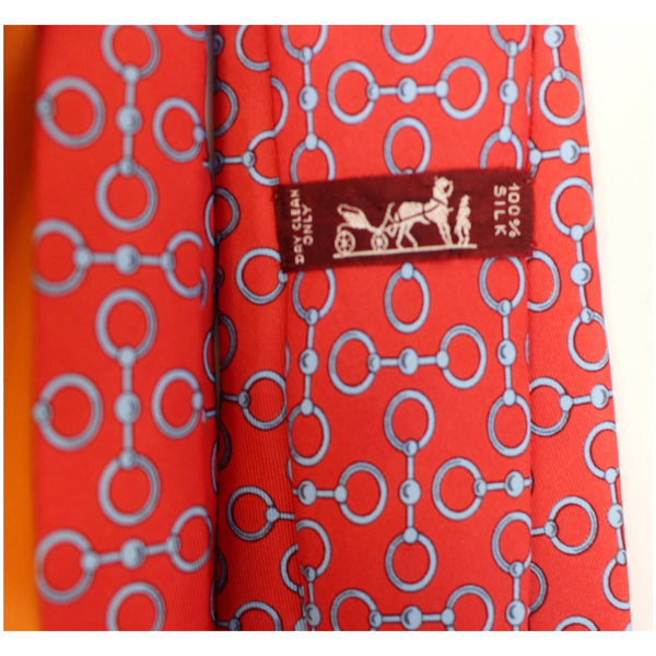 Hermes Men's Silk Neck Tie Red - Hermes tag