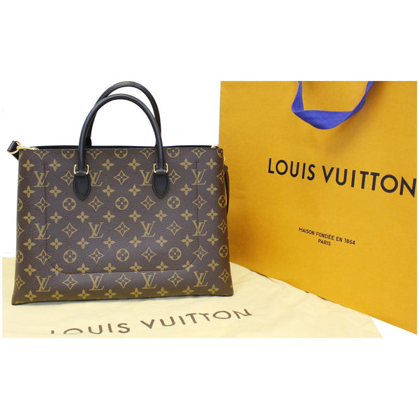 LOUIS VUITTON Flower Monogram Canvas Tote Bag Brown-US