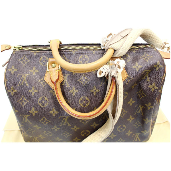 LOUIS VUITTON Speedy 30 Monogram Canvas Satchel Bag Brown