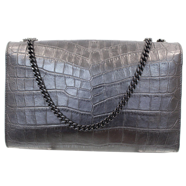 YVES SAINT LAURENT Kate Medium Crocodile Leather Bag Crossbody Bag Black