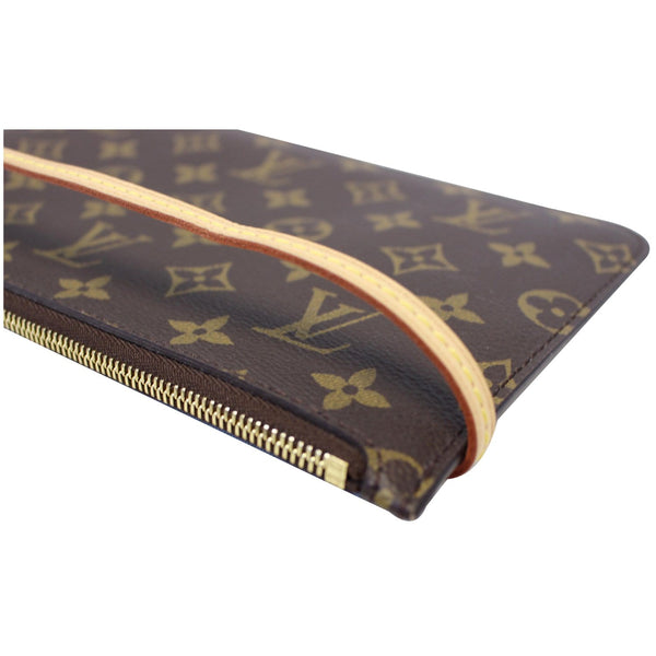 LOUIS VUITTON Pochette Wristlet Pouch Monogram Canvas Neverfull MM Brown