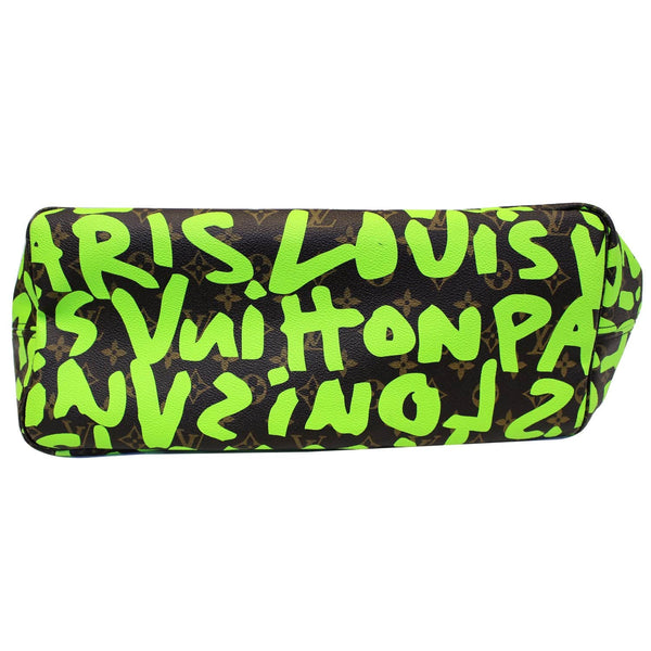 LOUIS VUITTON Neverfull GM Monogram Graffiti Shoulder Bag Lime Green-US