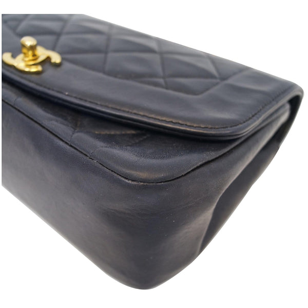 Chanel Diana Flap Bag Quilted Lambskin Shoulder Bag Black corner