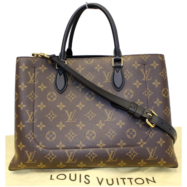 LOUIS VUITTON Flower Monogram Canvas Tote Bag Brown