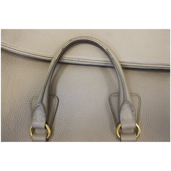 PRADA Pebbled Leather Large Tote Bag Grey-US