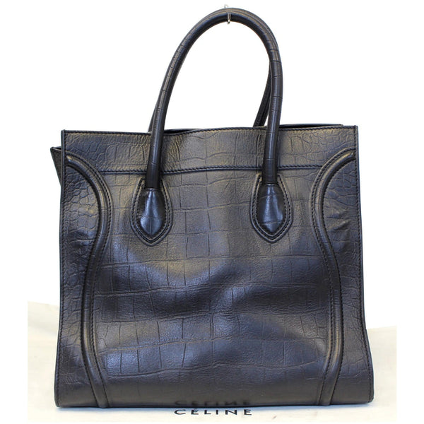 CELINE Medium Phantom Luggage Croc Stamped Embossed Leather Tote Bag-US