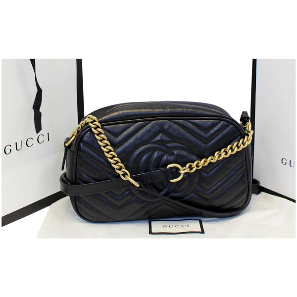 GUCCI GG Marmont Matelasse Small Leather Crossbody Bag Black-US