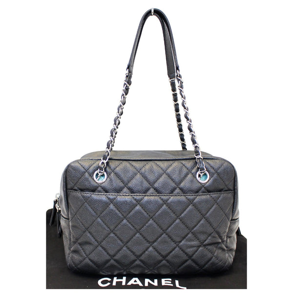 CHANEL Camera Case Quilted Caviar Leather Medium Flap Shoulder Bag-US