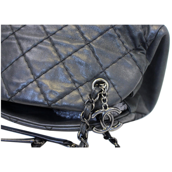 CHANEL Just Mademoiselle Calfskin Leather Bowling Bag Black