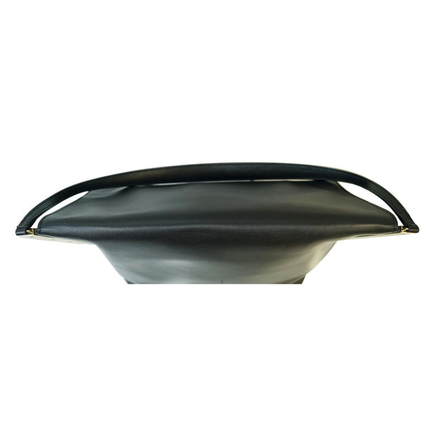 CELINE Flap Clasp Smooth Calfskin Shoulder Bag Black