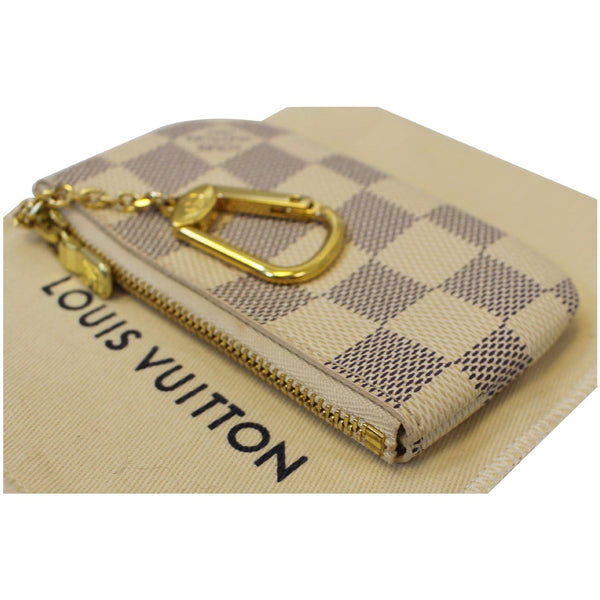LOUIS VUITTON Pochette Key Cles Damier Azur Coin Case White