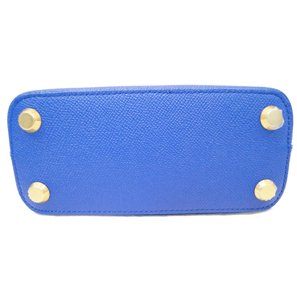 BALENCIAGA Ville Top Handle XXS Grained Leather Crossbody Bag Blue