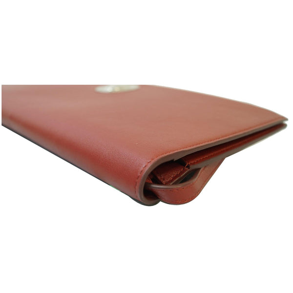 CELINE Oval Flap Leather Strap Clutch Shoulder Bag Red