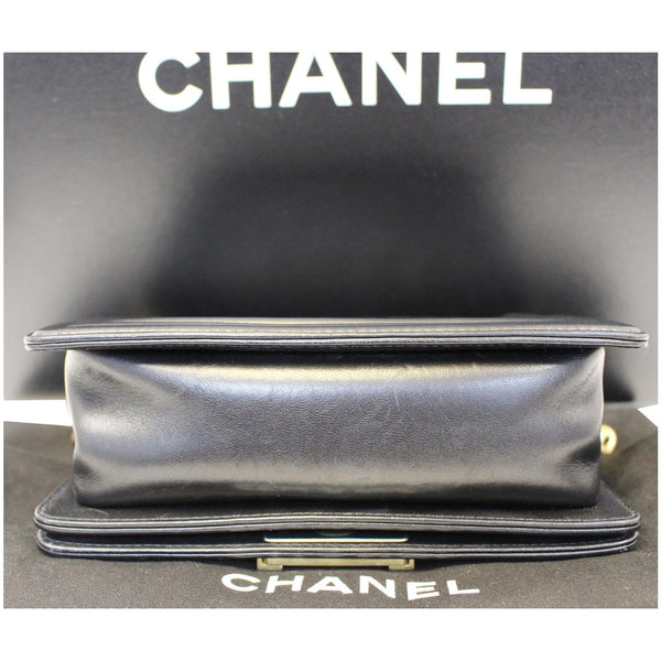 Chanel Le Boy Small Lambskin Leather Shoulder Bag - bottom