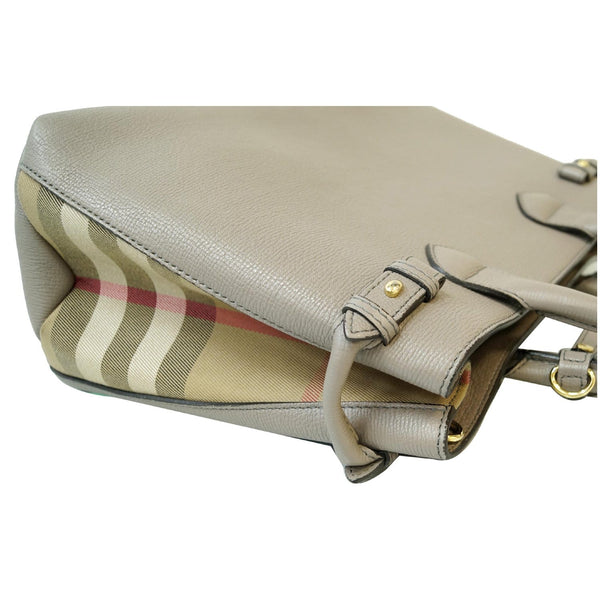 BURBERRY House Check Medium Banner Tote Bag Taupe