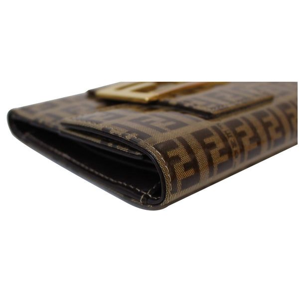 FENDI Trifold Zucca Vinyl Coated Wallet Brown