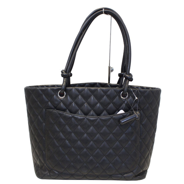 CHANEL Cambon Black CalfSkin Leather Large Tote Bag-US