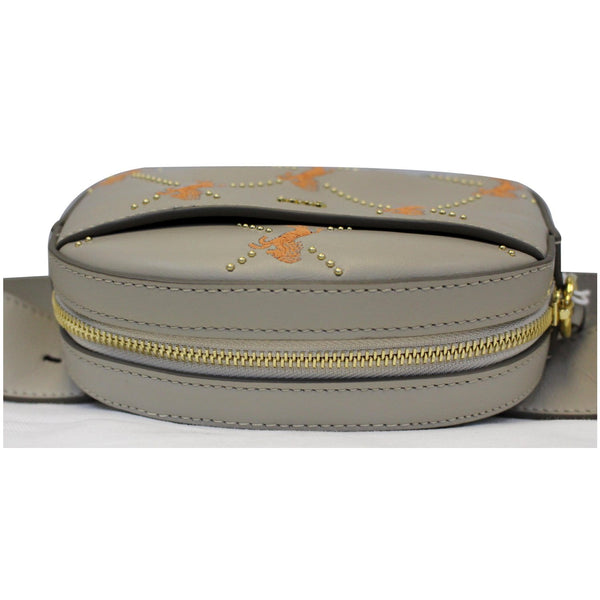 Chloe Embroidered Little Horses Leather Belt Bum Bag Grey bottom view