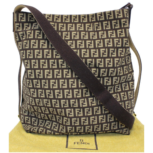 FENDI Zucchino Canvas Crossbody Bag Brown-US