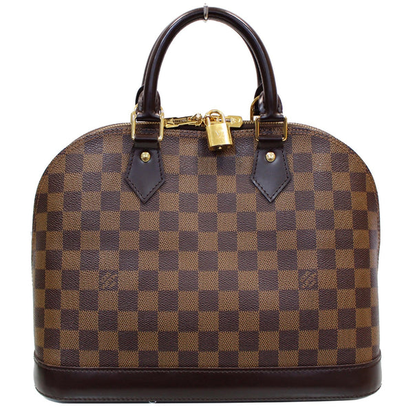 LOUIS VUITTON Alma PM Damier Ebene Satchel Bag Brown