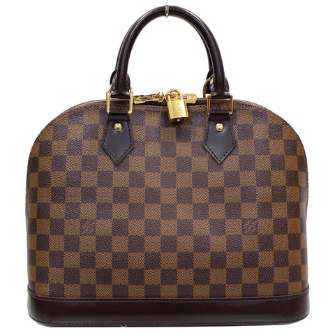 LOUIS VUITTON Alma PM Damier Ebene Satchel Bag Brown