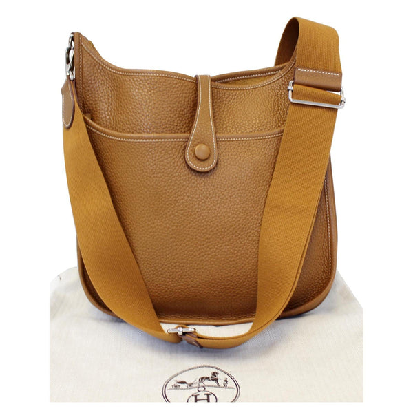 HERMES Evelyne PM III Clemence Leather Shoulder Crossbody Bag Gold-US