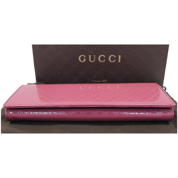 GUCCI Broadway Patent Microguccissima Small Clutch Fuschia - Last Call