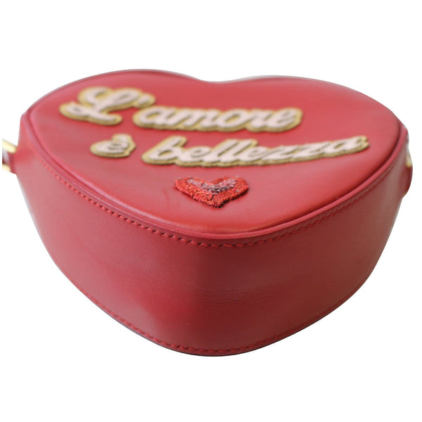 DOLCE & GABBANA L'amore Heart Leather Shoulder Bag Red