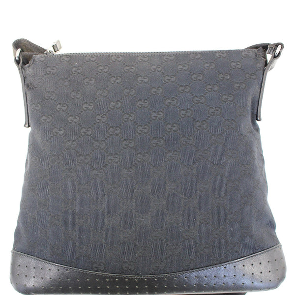 GUCCI Monogram Medium Perforated Messenger Crossbody Bag Black-US