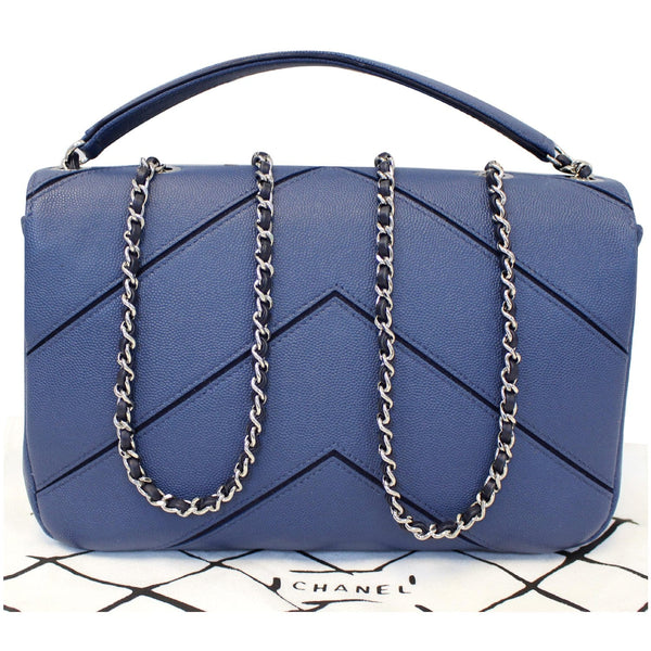 CHANEL CC Chevron Flap Shoulder Crossbody Bag Blue-US