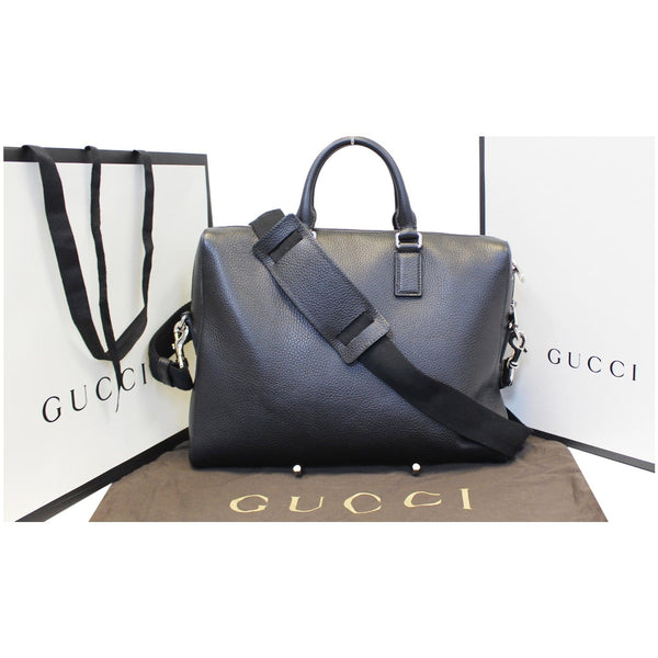 GUCCI Leather Business Briefcase Bag Black 387074-US