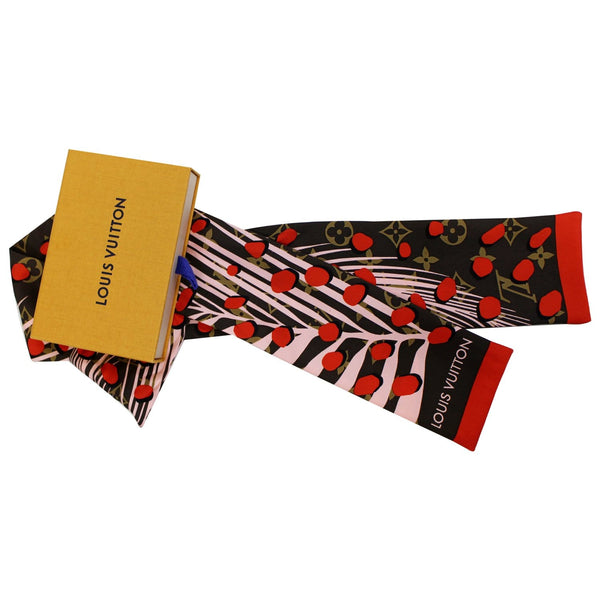 Louis Vuitton Jungle Print Pink and Red Silk Bandeau Scarf-US