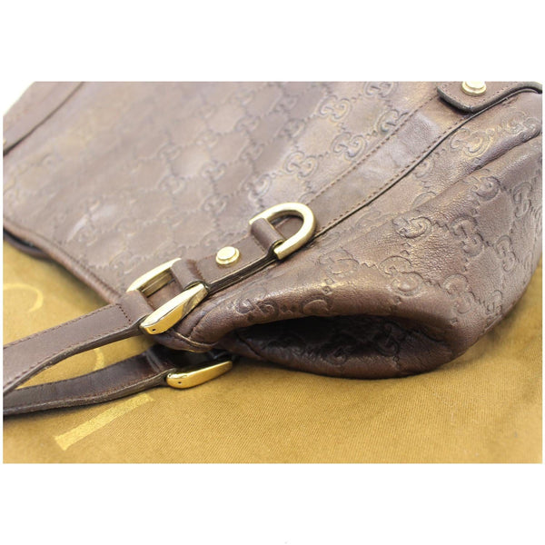 GUCCI Abbey Medium Leather Tote Shoulder Bag Dark Brown-US