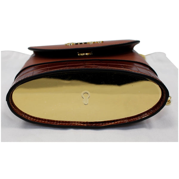 Chloe Aby Lock Small Embossed, Calfskin Leather Chain Bag bottom view