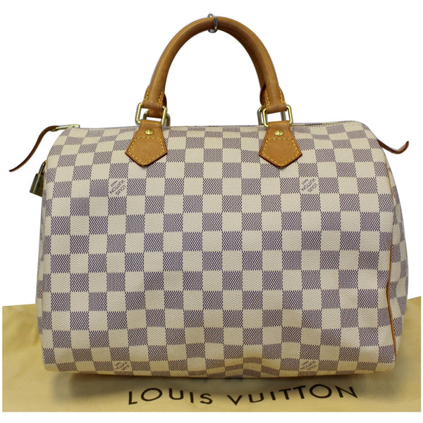 LOUIS VUITTON Speedy 30 Damier Azur Satchel Handbag White-US