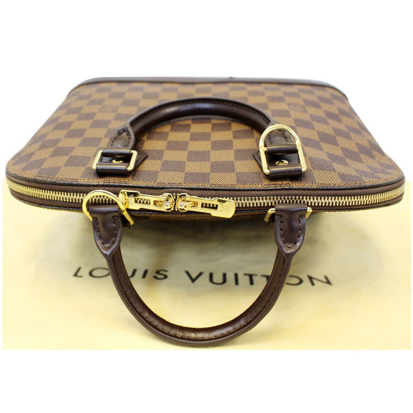 LOUIS VUITTON Alma Damier Ebene Satchel Handbag Brown-US