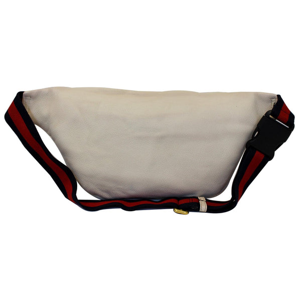 GUCCI Print Leather Medium Belt Waist Bum Bag White 530412
